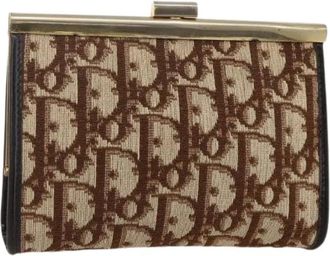 Dior Pre-owned Clutches, female, Brown, Size: ONE SIZE Pre-owned Trotter Canvas Pouch