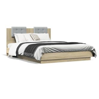 Berkfield Home Bed Frame without Mattress Sonoma Oak 150x200 cm King Size in Brown