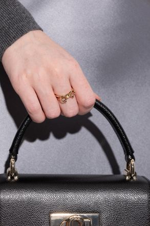 Ferragamo Ring With Engraved Logo, Womens, Gold