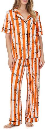 Room Service PJs Print Pajamas in Orange Stripe at Nordstrom, Size X-Large