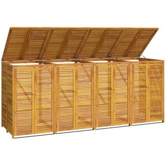 vidaXL Vidaxl - Cobertizo Para 4 Cubos De Basura Madera Acacia 280x89x117cm
