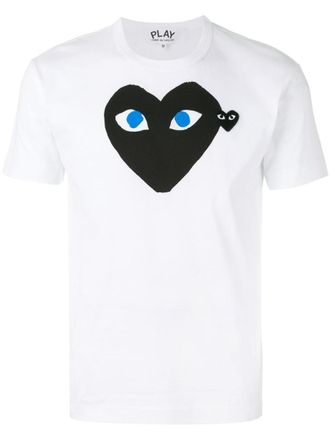Comme Des Gar&ccedil;ons White Crewneck Double Logo T-shirt