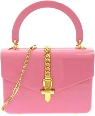 Gucci Pre-owned Handbags, female, Pink, Size: ONE SIZE Pre-owned Sylvie Handbag