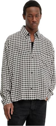 Won Hundred Button-down Shirt - Heren - Casual Overhemden - Zwart - M - Polyester - Overhemden