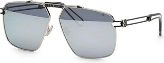 Philipp Plein SPP049M K07X Mens Sunglasses Silver Size 63
