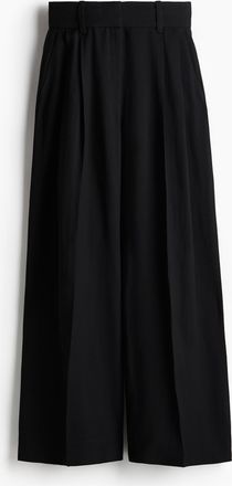 H&M Weite Hose aus Leinenmix - Schwarz