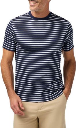 Mizzen+Main Palmer Stripe Pima Cotton T-Shirt in Navy White Stripe at Nordstrom, Size Xx-Large