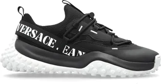 Versace Vjc Logo Print Low-Top Sneakers With Textured Rubber Sole