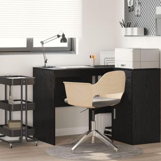 Berkfield Home Writing Desk Black oak Engineered wood Compact