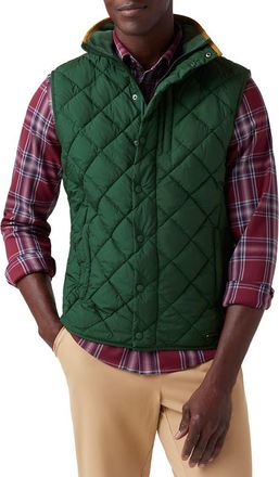 Mizzen+Main Belmont Quilted Water Resistant Recycled Polyester Vest in Spruce Solid at Nordstrom, Size X-Large