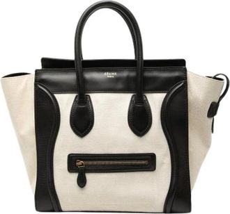 Celine Pre-owned Handbags, female, Beige, Size: ONE SIZE Pre-owned Canvas Handbag