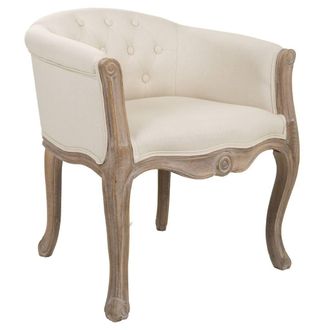 Wanderlust Deco Butaca De Madera Tapizada Blanca 61x61x71