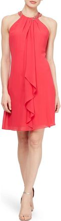 S.L. Fashions Embellished Halter Dress in Cerise at Nordstrom Rack, Size 10