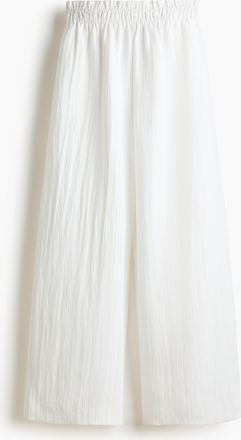 H&M Weite Hose mit Volantbesatz - Weiss