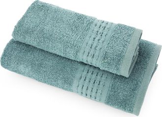 KASANOVA Coppia asciugamani bagno azzuro viso e ospite