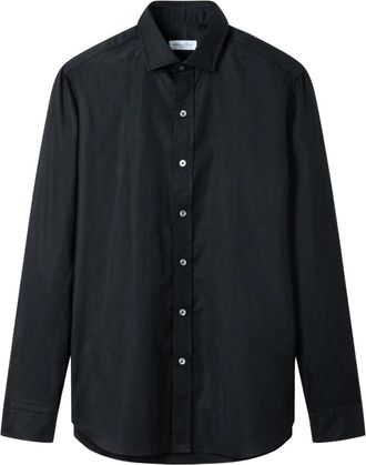 Salvatore Piccolo Classico Basic Fine Oxford Shirt - Heren - Casual Overhemden - Zwart - XL - Katoen - Overhemden