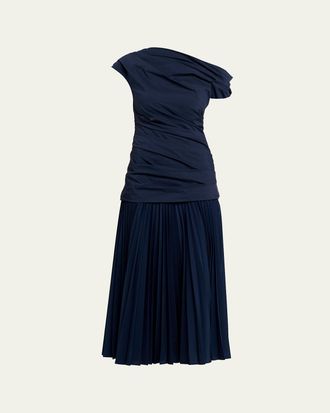 SIMKHAI Ammalie Mixed-Media Midi Dress