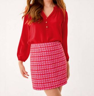 Lilly Pulitzer Kels Boucle Mini Skirt In Cranberry Red