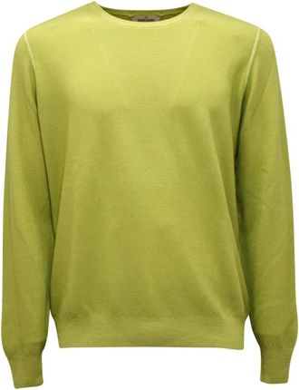 Gran Sasso Rondgebreide trui - Heren - Ronde hals truien - Groen - S - Wol - Truien & Vesten