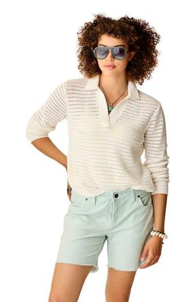 Carve Designs Morgan Polo Sweater in Cloud at Nordstrom, Size X-Large