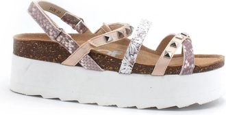 Colors Of California Platte Sandalen - Dames - Sandalen - Roze - 41 EU - Leer - Schoenen
