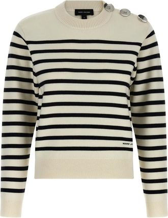 Marc Jacobs Truien & Vesten, Dames, Veelkleurig, L, Wol, Breton Stripe Wool Sweater