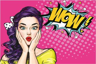 Schubiger M&ouml;bel Digitaldruck auf Glas Pop Art Wow