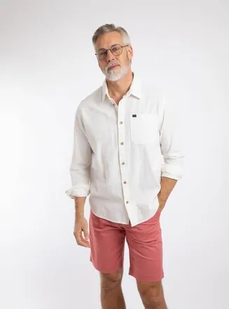 Weird Fish Geoffery Long Sleeve Textured Shirt in Dusty White at Nordstrom, Size Xxx-Large