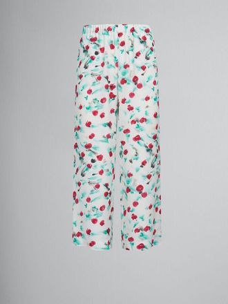 Marni Womens White Floral Wide-Leg Trousers, Size 6