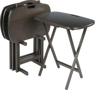Lucca Couture Lucca 5-Pc Snack Table Set; Oyster Gray
