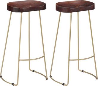 vidaXL Gavin Bar Stools 2 pcs Solid Mango Wood vidaXL