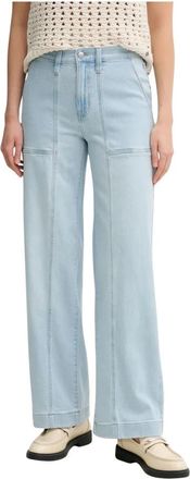 DKNY Wide Jeans - Dames - Loose Fit Jeans - Blauw - W26 - Katoen - Jeans