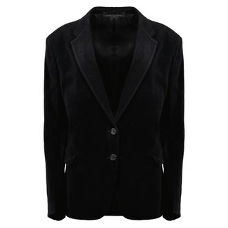 Prada Single-breasted Velvet Jacket - female - Prada - Blazers - Black - M - Jackets