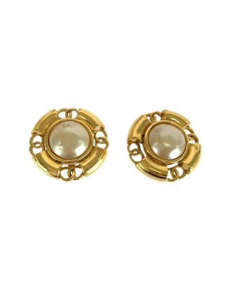 Chanel White Fake Pearl Earrings (Authentic Pre-Loved)