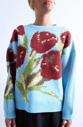 Topshop Tulip Textured Sweater in Medium Blue at Nordstrom Rack, Size X-Small