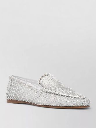 Forte_Forte mesh loafers flat sole stud embellishments