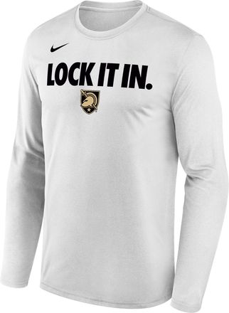 Nike Army 2026 On-Court Bench Nike Mens Dri-FIT College Long-Sleeve T-Shirt in White | M22284P870USMA-WHT