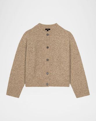 Rails Coralee Rosette Alpaca-Blend Cardigan