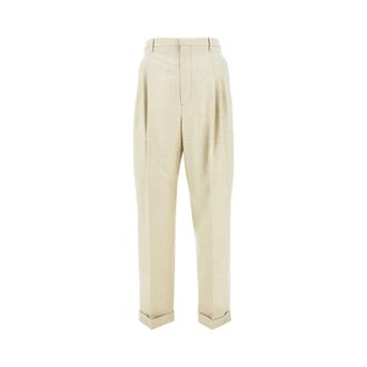 Bottega Veneta M&eacute;lange wool and cotton pants Man 50