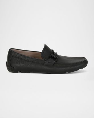 Ferragamo Men & apos;s Front 4 Leather Drivers