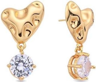 Eye Candy Los Angeles Catherine Heart Drop Earrings in Gold at Nordstrom Rack