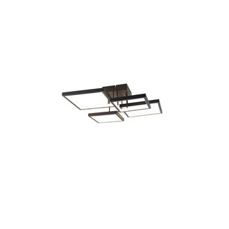 QAZQA Qazqa Dise&ntilde;o Plaf&oacute;n Negro Con Led Regulable En 3 Pasos 4 Luces - Lejo Aluminio /pl&aacute;stico /acero Cuadrada Incluye Led Max. 4 X 30 Watt