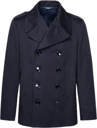 Dolce & Gabbana Peacoat - Heren - Mantel - Blauw - L - Katoen - Jassen