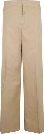 Jil Sander Broeken, Dames, Beige, M, Wide Broeken