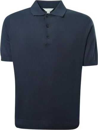 Malo Polo Shirt met korte mouwen en drie knopen - Heren - Polos - Blauw - XL - Katoen - Tops