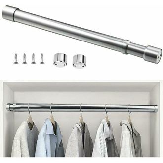 OEM Barra De Armario Extensible De 48 Cm A 80 Cm - Acero Inoxidable Resistente A La Corrosi&oacute;n - Carga M&aacute;xima 30 Kg - Barra De Cortina Ajustable -crezuo