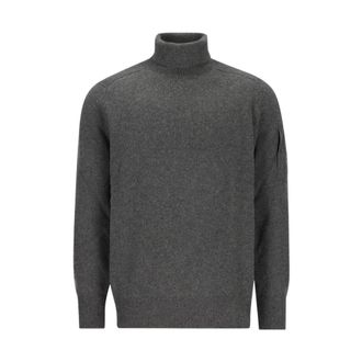 C.P. Company Maglione Dolcevita in Lambswool con Lente - - Knitwear - Uomo - Grigio - M