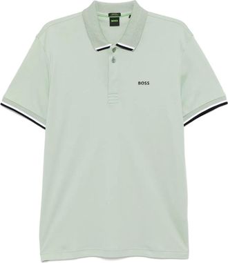 BOSS Poloshirt van katoenblend - Groen