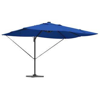 Berkfield Home Warm Cantilever Roma Parasol with LEDs Azure Blue 352x251x265 cm | Size: 352 x 251 x 265 cm