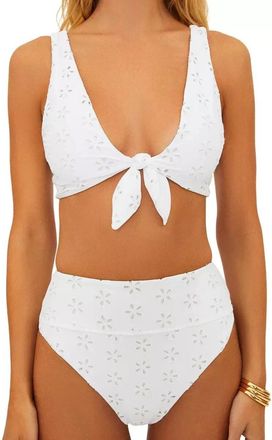 Beach Riot Dallas Bikini Top Womens White Knot Front Stretch Beach JZZ708
